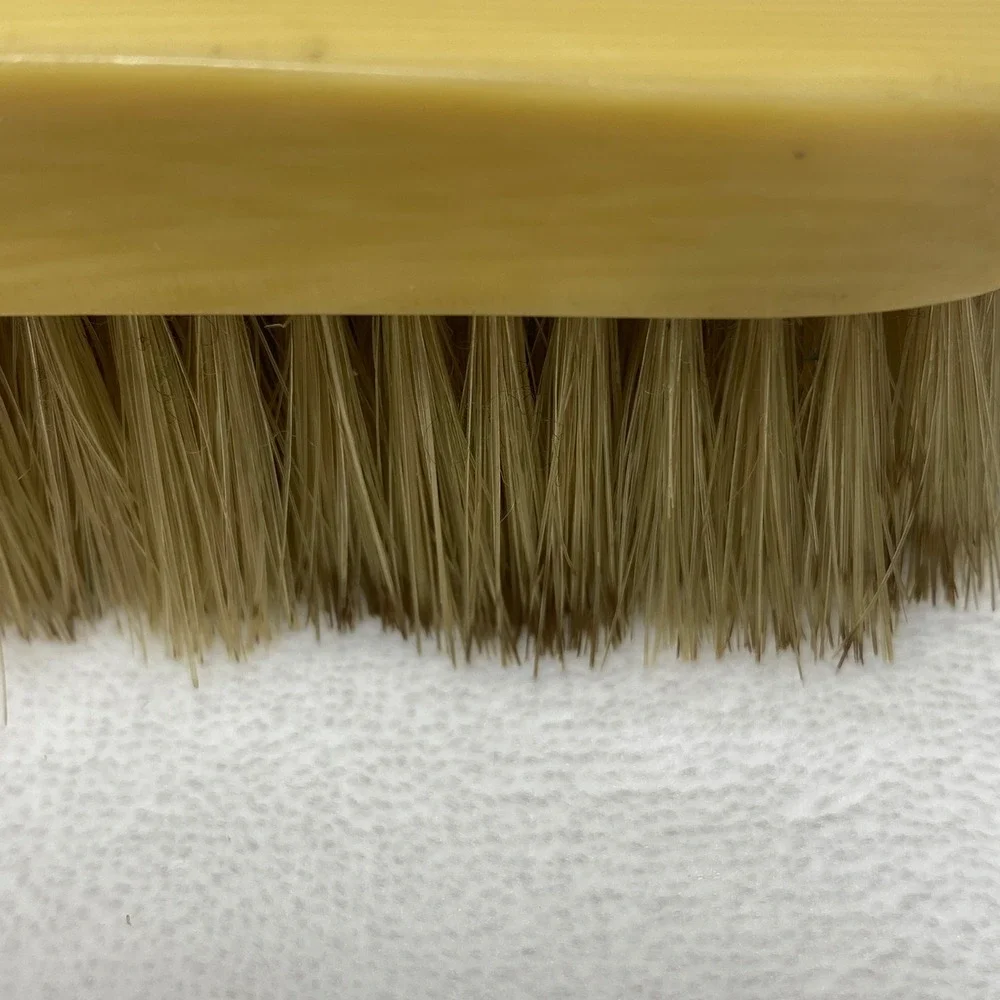Vintage Cream Colored Bakelite‎ Clothes Brush Natural Bristles Wood Handle *READ